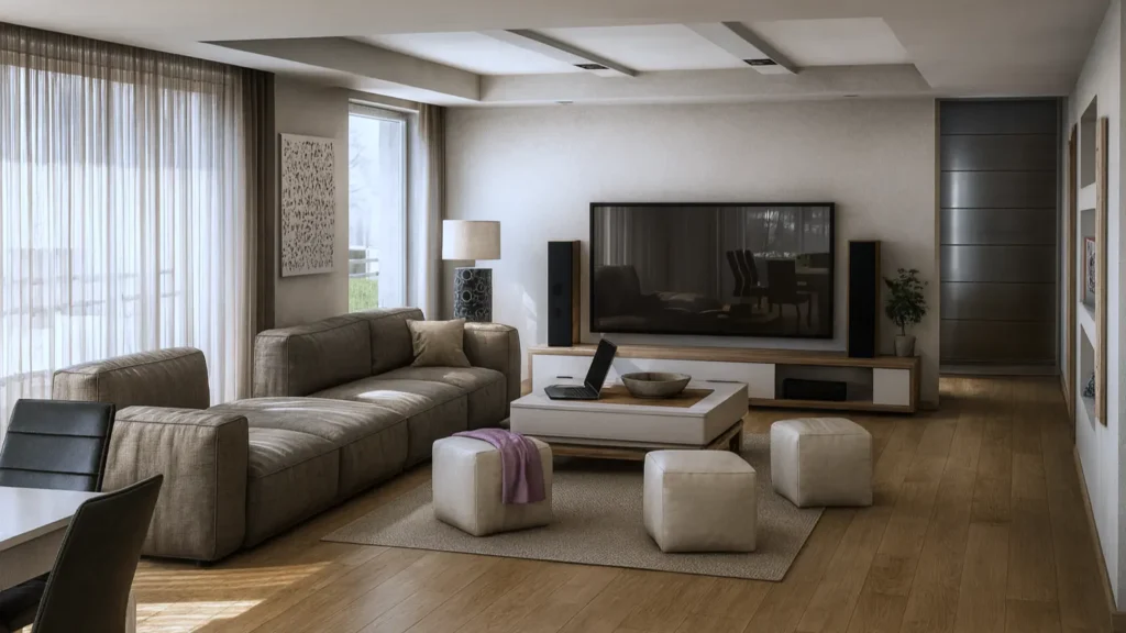 Innenraum Visualisierung eines Einfamilienhauses, erstellt durch Architektur CAD Zeichner Schweiz